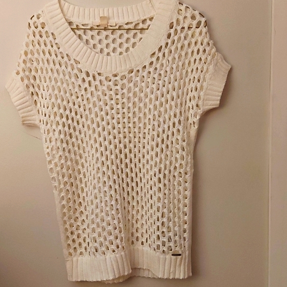 Esprit White Mesh Top/ Vintage/Sz M/ Womens/Summer/ Beach - Picture 1 of 10